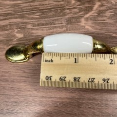 Cabinet Pulls Knobs Hardware 38pc White Gold Ceramic Traditional Regency Set