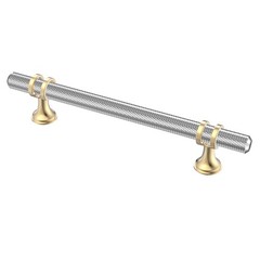 Alzassbg 5in Knurled Satin Nickel Gold Kitchen Cabinet Pulls Drawer Handles Pack