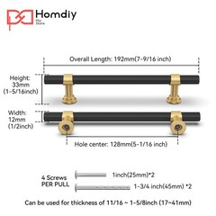 Homdiy 10 Pack Black And Gold Cabinet Handles 5 Inch Hole Centers Brushed Brass