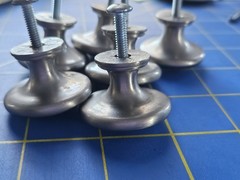 Lot of 6 Brushed Nickel Round Metal Cabinet Drawer Door Pull Knobs 1.5″ Diameter