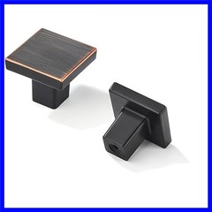 2 Pack Oil Rubbed Bronze Cabinet Knobs 1-1/4 inch32mm Solid Heavy Duty Square…