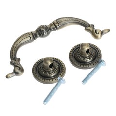 French Antique Cabinet Handle Cupboard Wardrobe Door Drawer Pull Ring Knob Metal