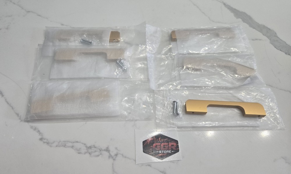 Elegant Modern Gold Matte Metal Cabinet Drawer Handles Pulls Hardware LOT of 6