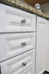 Solid Steel T-Bar Pull Handle Mushroom Knob Brushed Nickel Kitchen Cabinet KPT