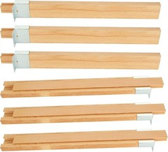 6PCS 16 Inch Wood Drawer Slides Bottom Mount, Classic Traditional Wood Center Gu