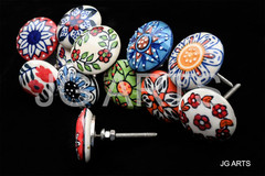 12 X Mix Vintage Look Flower Ceramic Knobs Door Handle Cabinet Drawer Cupboard P
