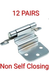 12-PAIRS 3/8″ (10mm) INSET FACE MOUNT POLISHED CHROME CABINET DOOR HINGES
