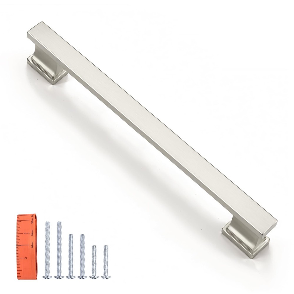 30 Pack Brushed Nickel Solid Cabinet Pulls 6-3/10 Inch(160mm) Hole Center Kit…