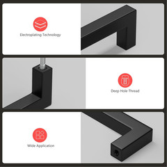 Homdiy 30 Pack Black Cabinet Handles, 6-5/16 Inch(160 Mm) Hole Centers Cabinet P