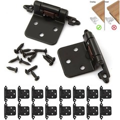 50 Pcs Cabinet Hinges Overlay Self Closing for Kitchen Cabinet Door Matte Black