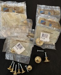 Belwith Hickory (Restoration Brass) Ultra Brass 22 Round Cabinet Knob Pulls USA