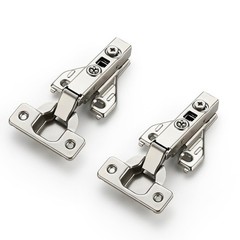 Full Overlay Cabinet Door Hinges 105° Soft Close Concealed Satin Nickel – 2 Pack