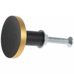 Modern Black & Gold Metal Drawer Knob Cabinet Pull Handles Round Design New