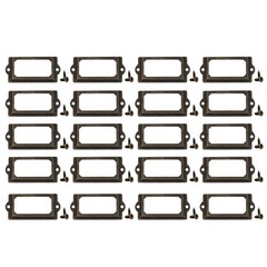 20Pcs Antique Brass Drawer Label for pull Cabinet Frame Handle File Name Card