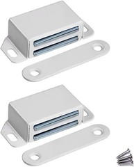 White Magnetic Door Catch, 30lb Strong Stainless Steel Cupboard Secure Latch