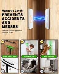 5Sets Extra Strong Magnetic Cabinet Door Catch, No-Drill Invisible Ultra Thin…