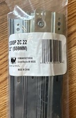 Knape & Vogt 1300PZ22 Drawer Slide 75-lb 22” L x 1/2” W Rail, Steel, Zinc, 2PK