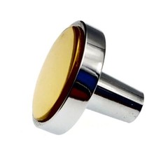 Amerock BP1445-263 Polished Chrome 1 1/4″ Cabinet Knob with Brass Flat Top