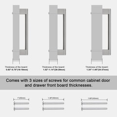 10 Pack 6.25 Hole Brushed Nickel Cabinet Pull Handle, 160mm Modern Drawer