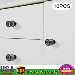10 Pack Modern Round Cabinet Door Knob Kitchen Drawer Dresser Handle Pull Black
