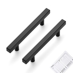 10 PCS 3-3/4 Inch Matte Black Cabinet Drawer Pulls Hardware 6 Inch Length