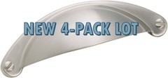 4-pack lot Amerock Essential’Z Satin Nickel 2 1/2″ CC Cabinet Cup Pull Drawer