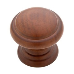(5 Pack) 1-3/8 inch Traditional Style Wood Knob Cocoa Finish