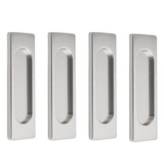 4 PCS Brushed Steel 100mm Aluminum Alloy SelfStick Sliding Door Flush Pull