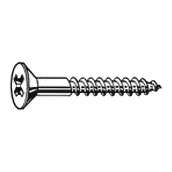 Wood Screw, #6, 3/4 in, Plain 18-8 Stainless Steel Flat Head Phillips Drive, 100
