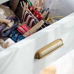 6 PCS 5 Inch Antique Brass Cabinet Cup Pull Hammered Texture Drawer Bin Handle