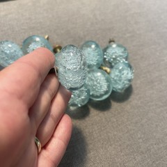 10 Bubble Glass Pulls Knobs (light blue tint color)