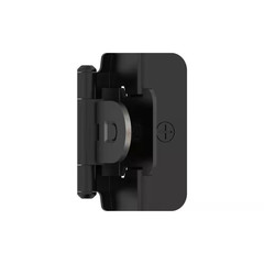 Matte Black 1/2 In. (13 Mm) Overlay Double Demountable, Cabinet Hinge (2-Pack)