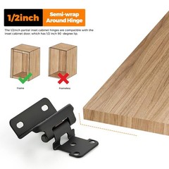 Ravinte 50 Pack 25 Pairs Semi-Overlay 1/2 inch Self-Closing Face Frame Cabine…