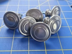 Lot of 6 Brushed Nickel Round Metal Cabinet Drawer Door Pull Knobs 1.5″ Diameter