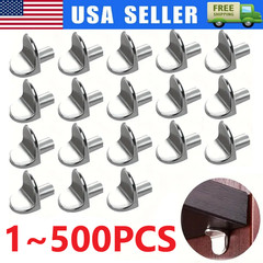 500X Shelf Support Pegs, 5mm L Shaped Metal Bracket Pegs Wardrobes Cabinets LOT