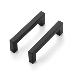 15 Pack 3-3/4 Inch Square Cabinet Handles Matte Black Pulls Drawer Hardware K…
