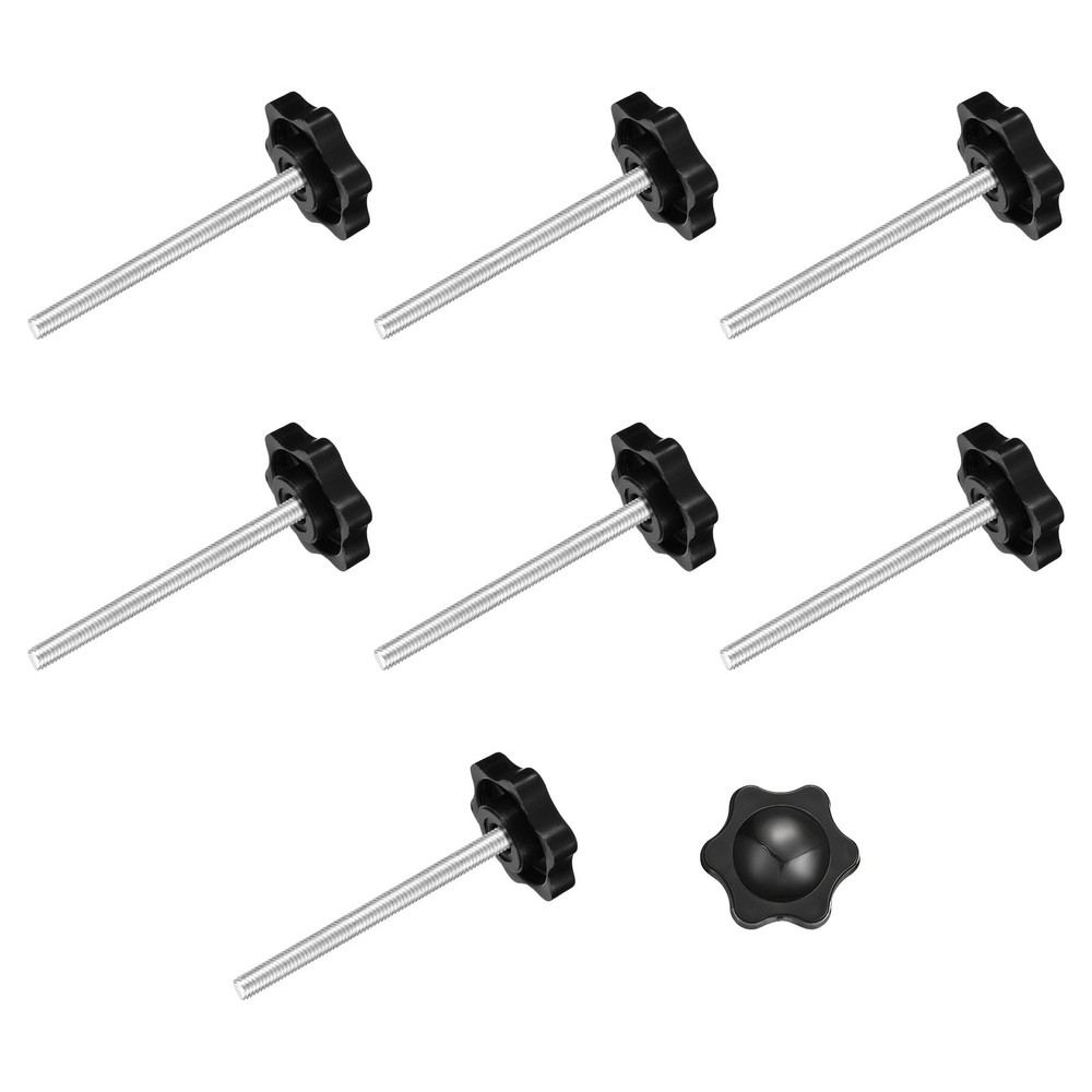 8Pcs Clamping Screw Knob, M5 x 60mm Hex Shaped Star Knob, 25mm Dia