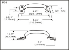 Door Pull, Steel, Zinc Plated, 5-3/4″, 2 Pack, Made in Taiwan