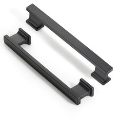Matte Black Cabinet Handles,10 Pack 5 Inch(128mm) Hole Centers Kitchen & Bath…