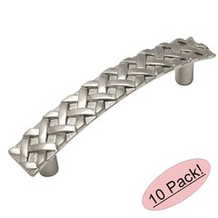 *10 Pack* Cosmas Cabinet Hardware Satin Nickel Braided Handle Pulls #7066SN