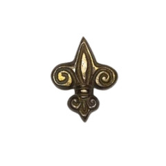 Rare Phylrich Fleur de Lis Logo Cabinet Knob Vintage Solid Brass Discontinued