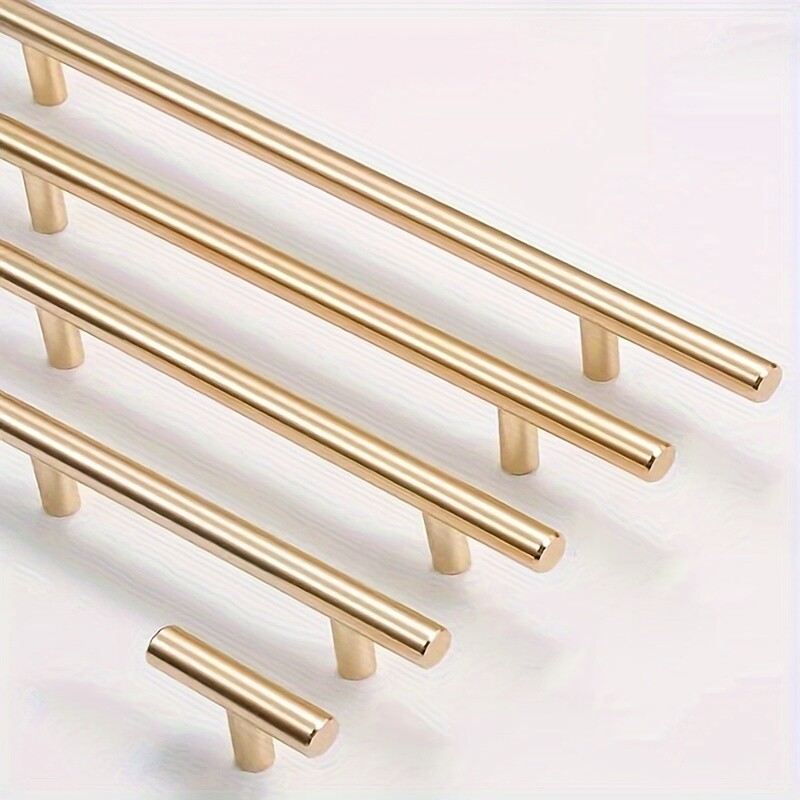 Set of 12 Gold T – Shaped Furniture Hardware Handles