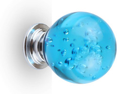 12 PCS Crystal Cabinet Knobs Round Glass Bubbles Knobs Smooth Drawer Pulls Handl