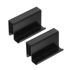 2Pcs 1.6″ Glass Finger Edge Pull Steel Window Display Door Clip Black