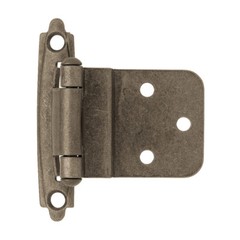 (5 Pack) Pair of Self Closing 3/8 inch Inset Hinge Heirloom Silver
