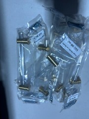 8″ Lucite and Satin Brass “Luz” Drawer Pulls and Cabinet Knobs 8 Pack