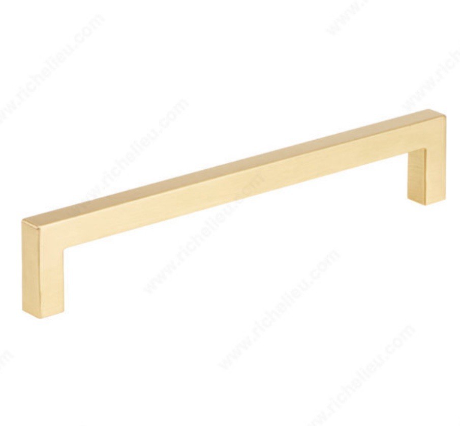 Richelieu Hardware BP873304160 Modern Metal Pull – 873 Satin Brass – 5 pieces