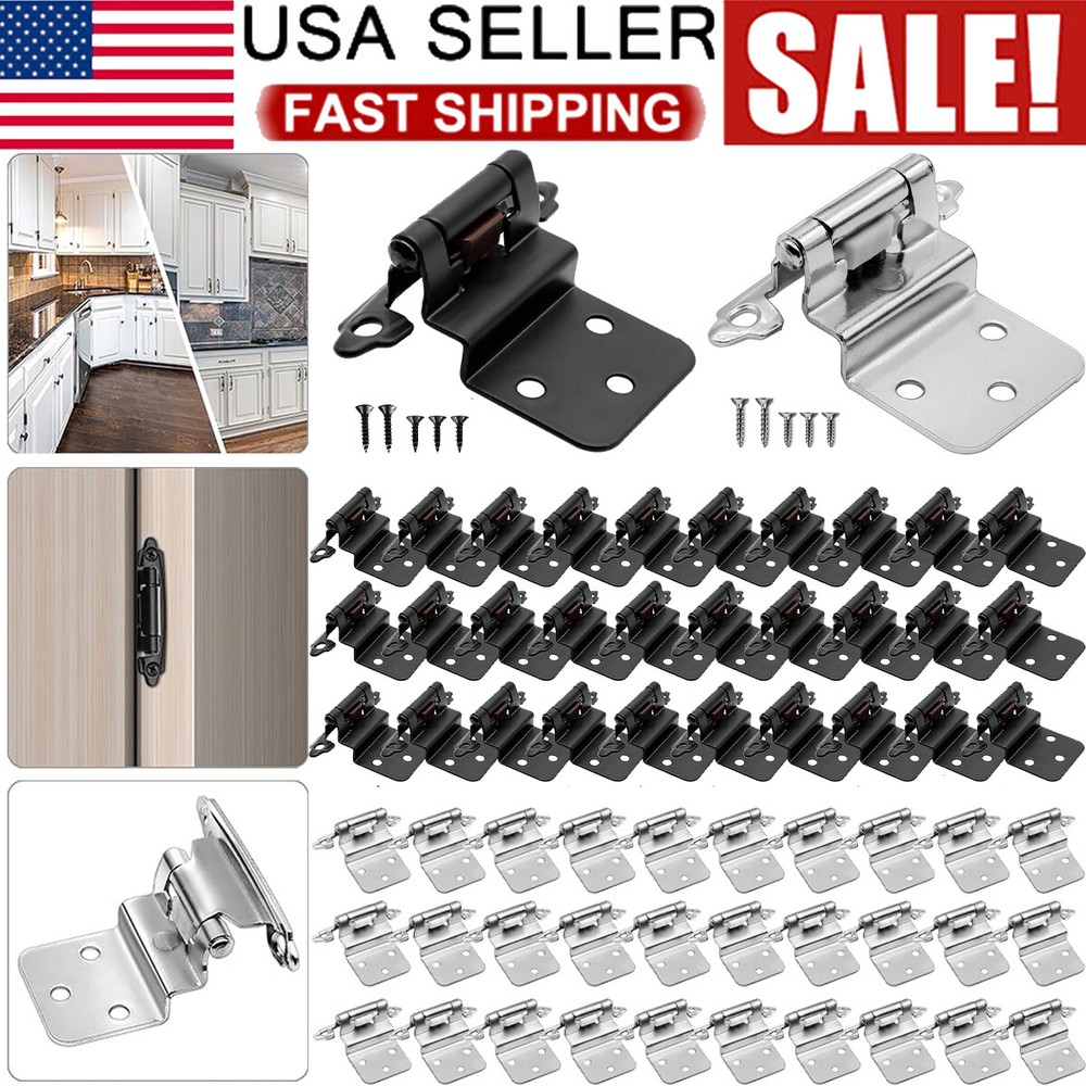 LOT 3/8″ Inset Offset Kitchen Cabinet Hinges Self Closing Face Mount Cupboard US