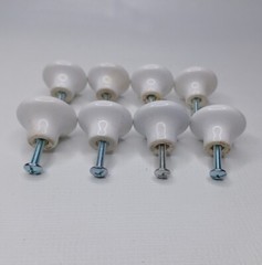 Ceramic Cabinet Knobs Drawer Pulls Rose Pattern With Gold Trim Set Of 8