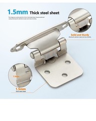 Ravinte 50Pack(25 Pairs) 1/2 Inch Overlay Kitchen Cabinet Hinges,Satin Nickel